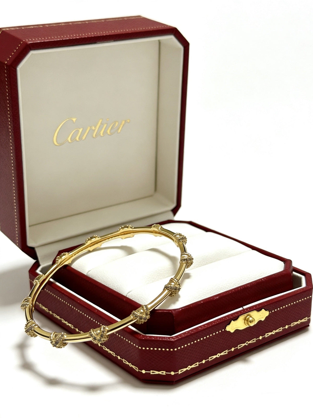Cartier Style 216 gold-tone signature motif bracelet view 2