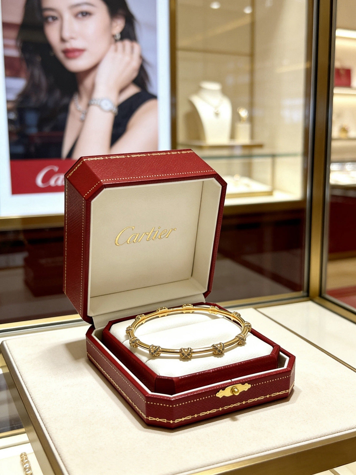 Cartier Style 216 gold-tone signature motif bracelet view 5