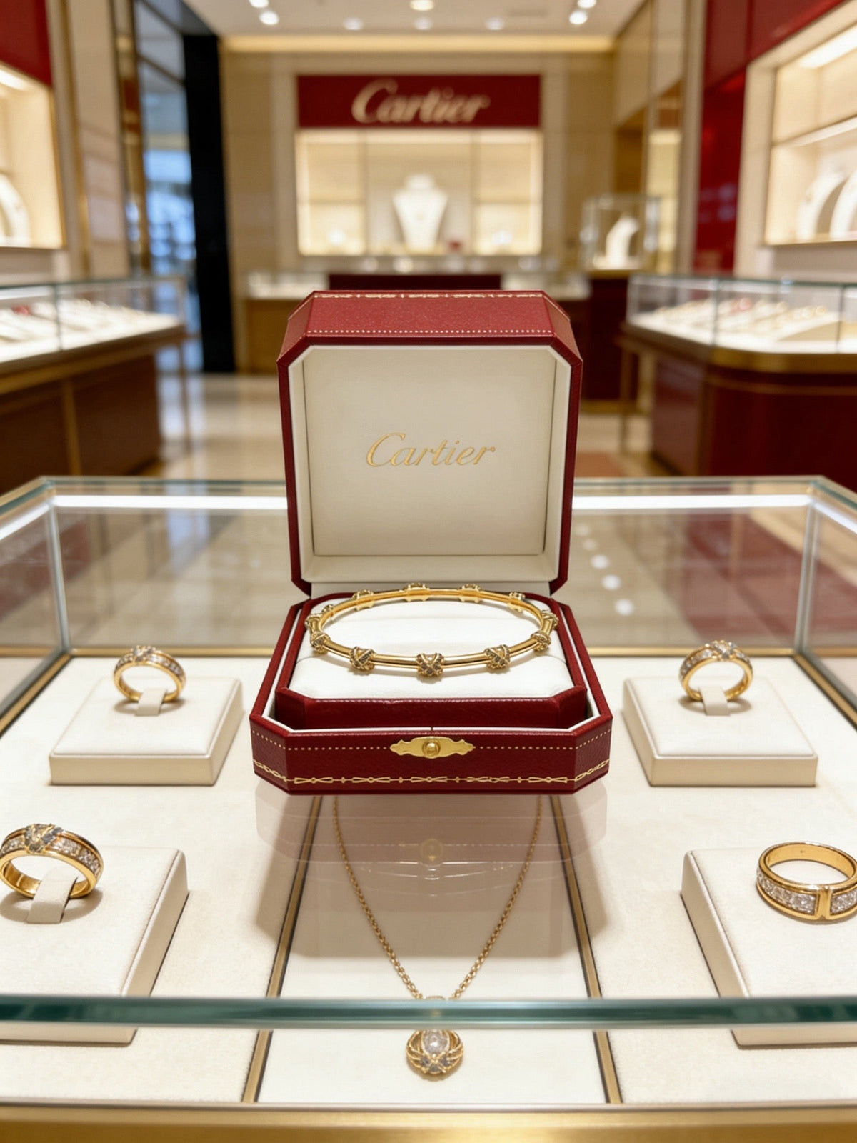 Cartier Style 216 gold-tone signature motif bracelet view 4