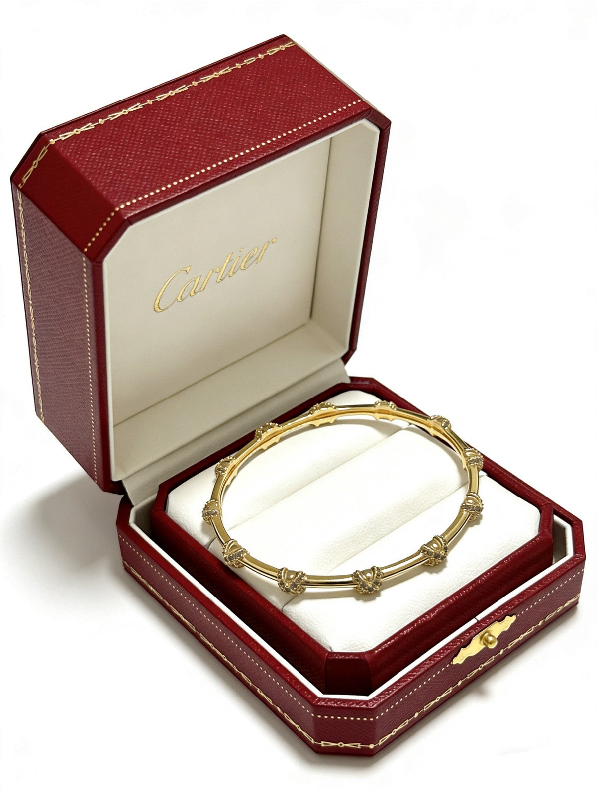 Cartier Style 216 gold-tone signature motif bracelet view 3