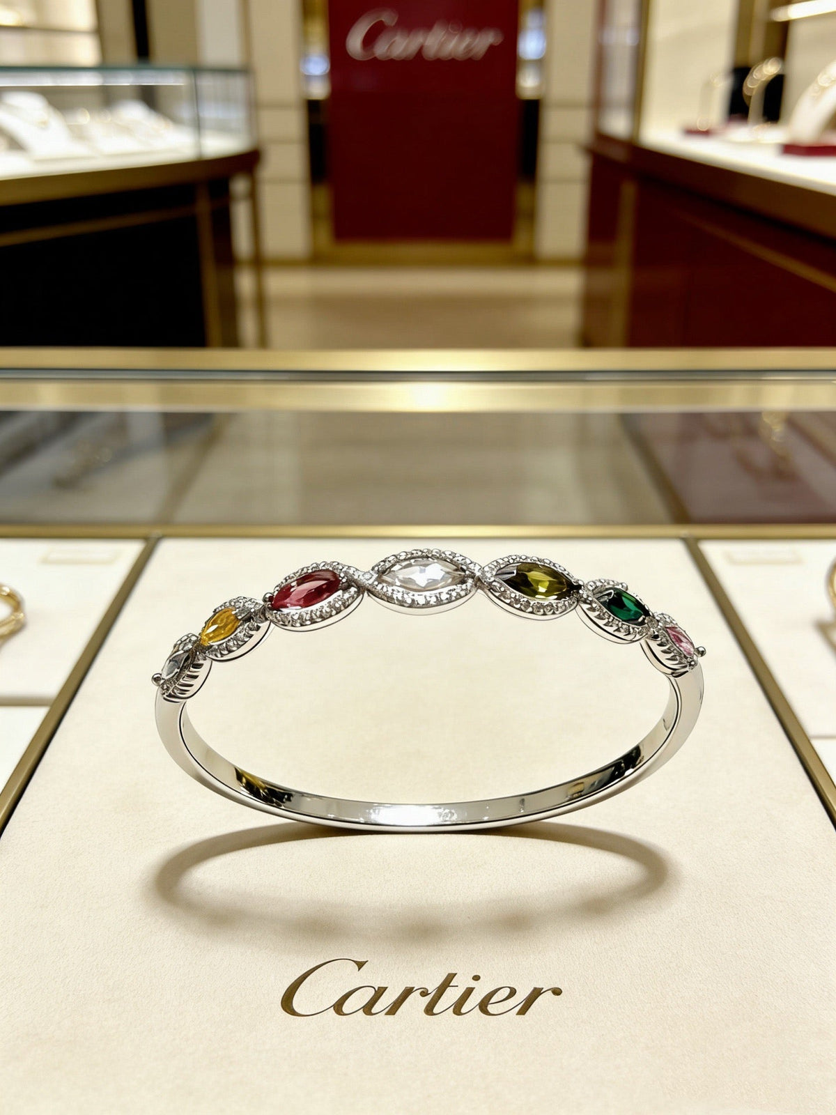 Cartier Style 213 gold-tone signature motif bracelet view 6
