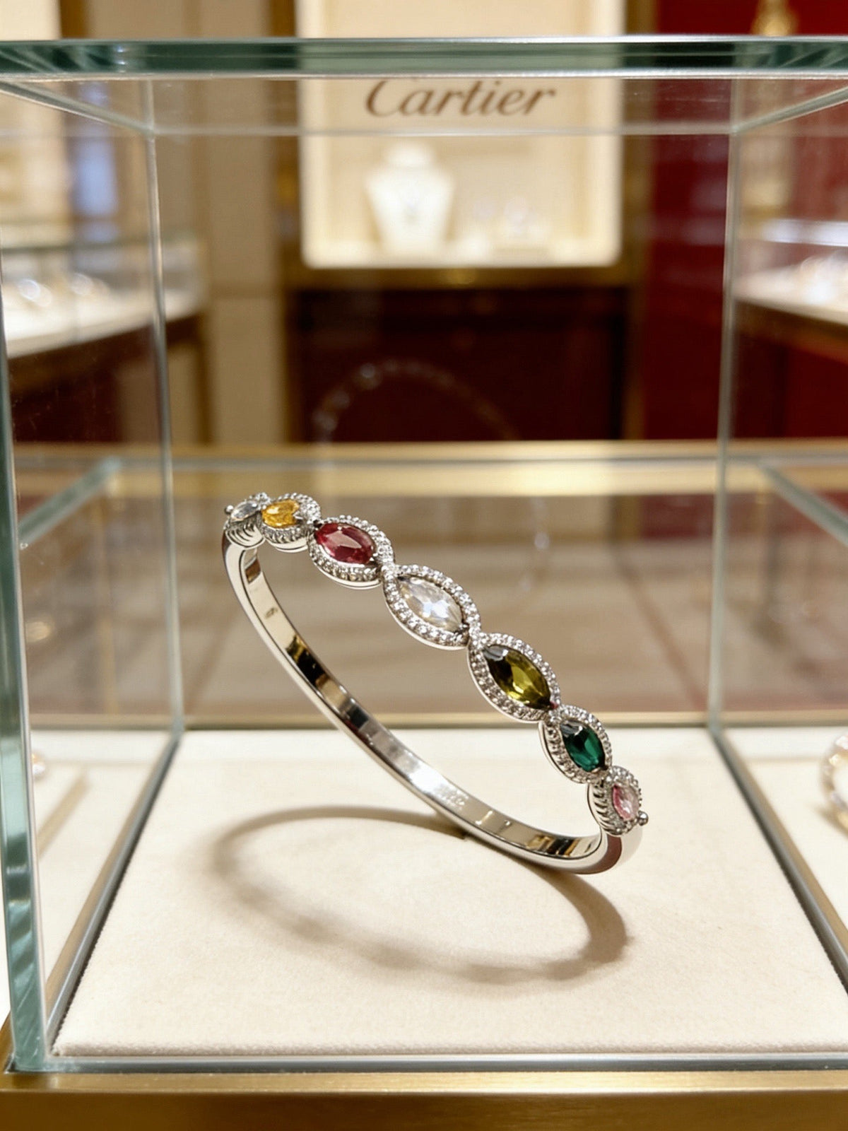 Cartier Style 213 gold-tone signature motif bracelet view 7
