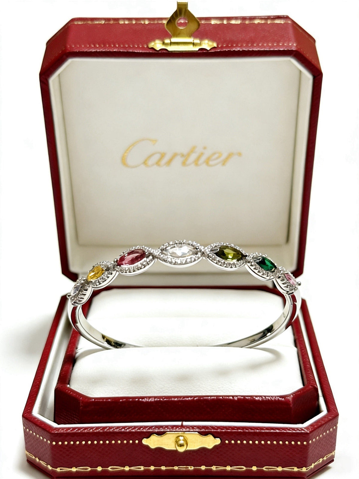 Cartier Style 213 Gold-Tone Signature-Motif Bracelet Bracelets