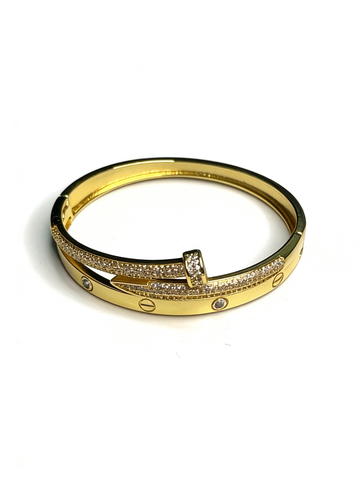 Cartier Style 210 gold-tone signature motif bracelet view 2