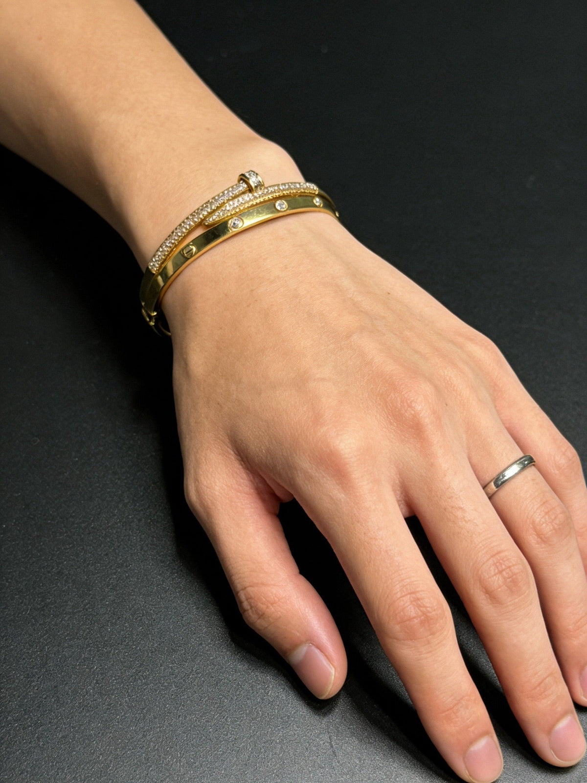 Cartier Style 210 gold-tone signature motif bracelet view 9