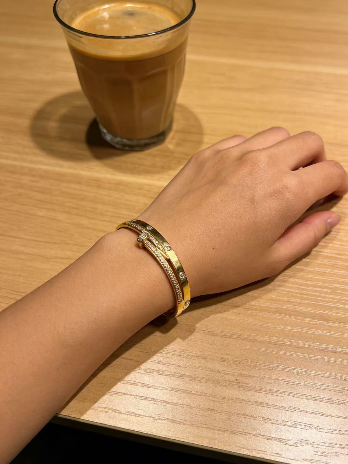 Cartier Style 210 gold-tone signature motif bracelet view 8