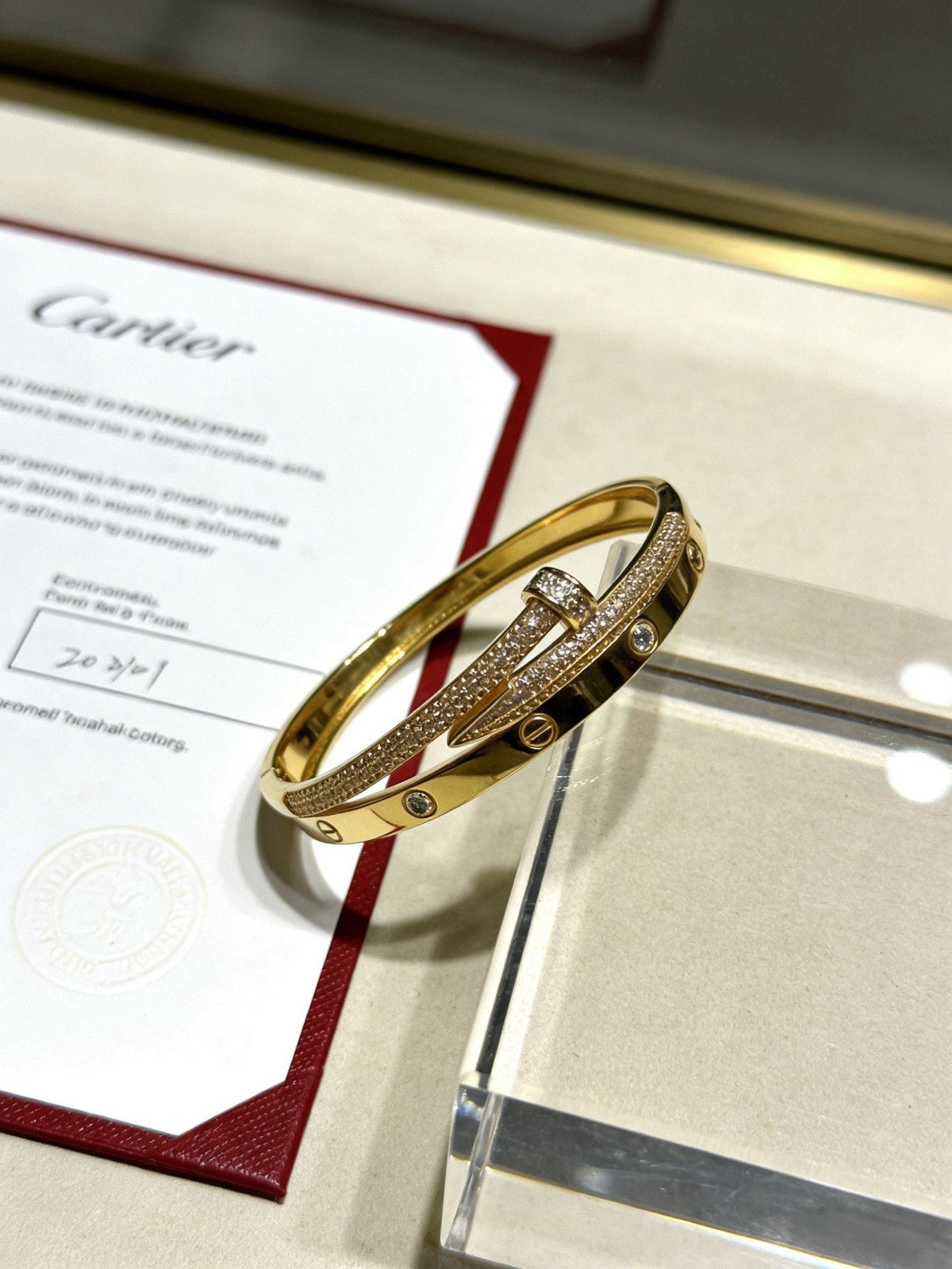 Cartier Style 210 gold-tone signature motif bracelet view 4