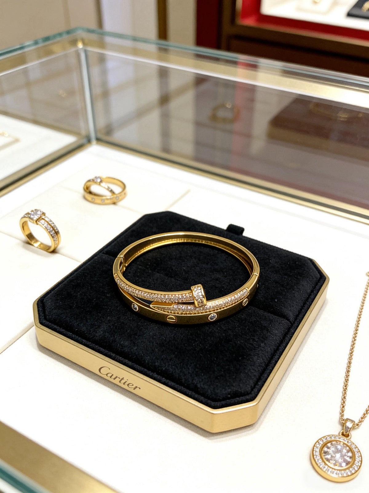 Cartier Style 210 gold-tone signature motif bracelet view 10