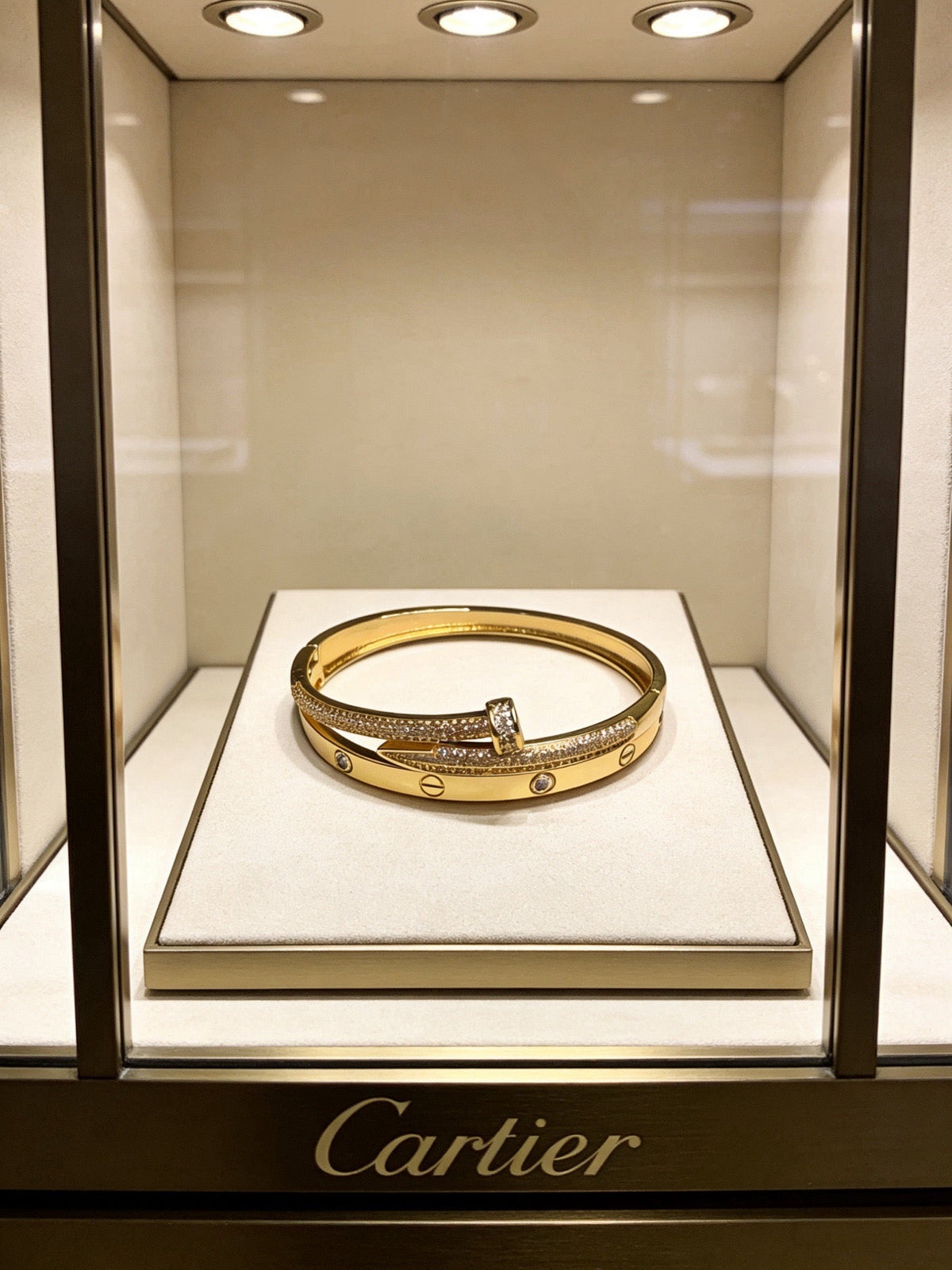 Cartier Style 210 gold-tone signature motif bracelet view 6