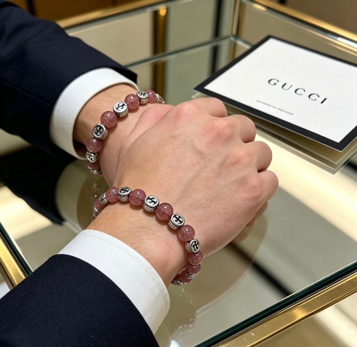 Gucci Anger Forest Black Onyx Crystal Distressed Bracelet – Style 05 - image 9