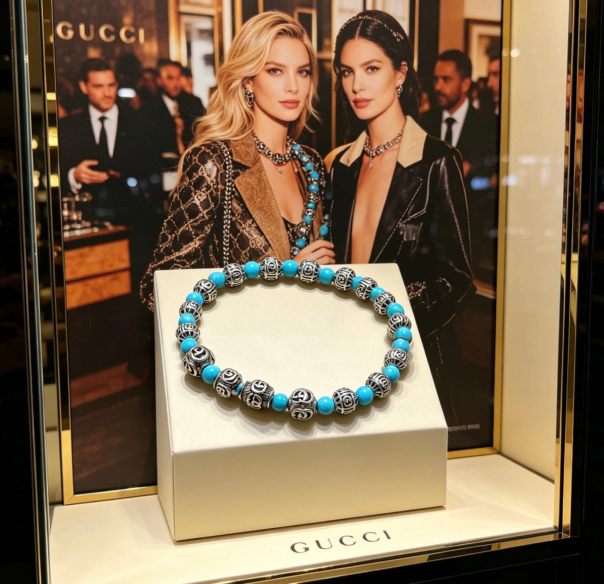 Gucci Anger Forest Black Onyx Crystal Distressed Bracelet – Style 04 - image 7