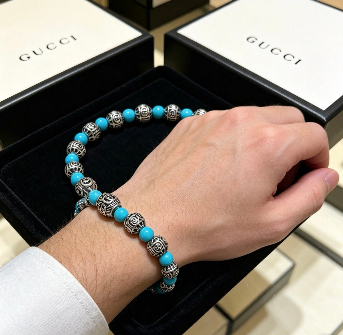 Gucci Anger Forest Black Onyx Crystal Distressed Bracelet – Style 04 - image 6