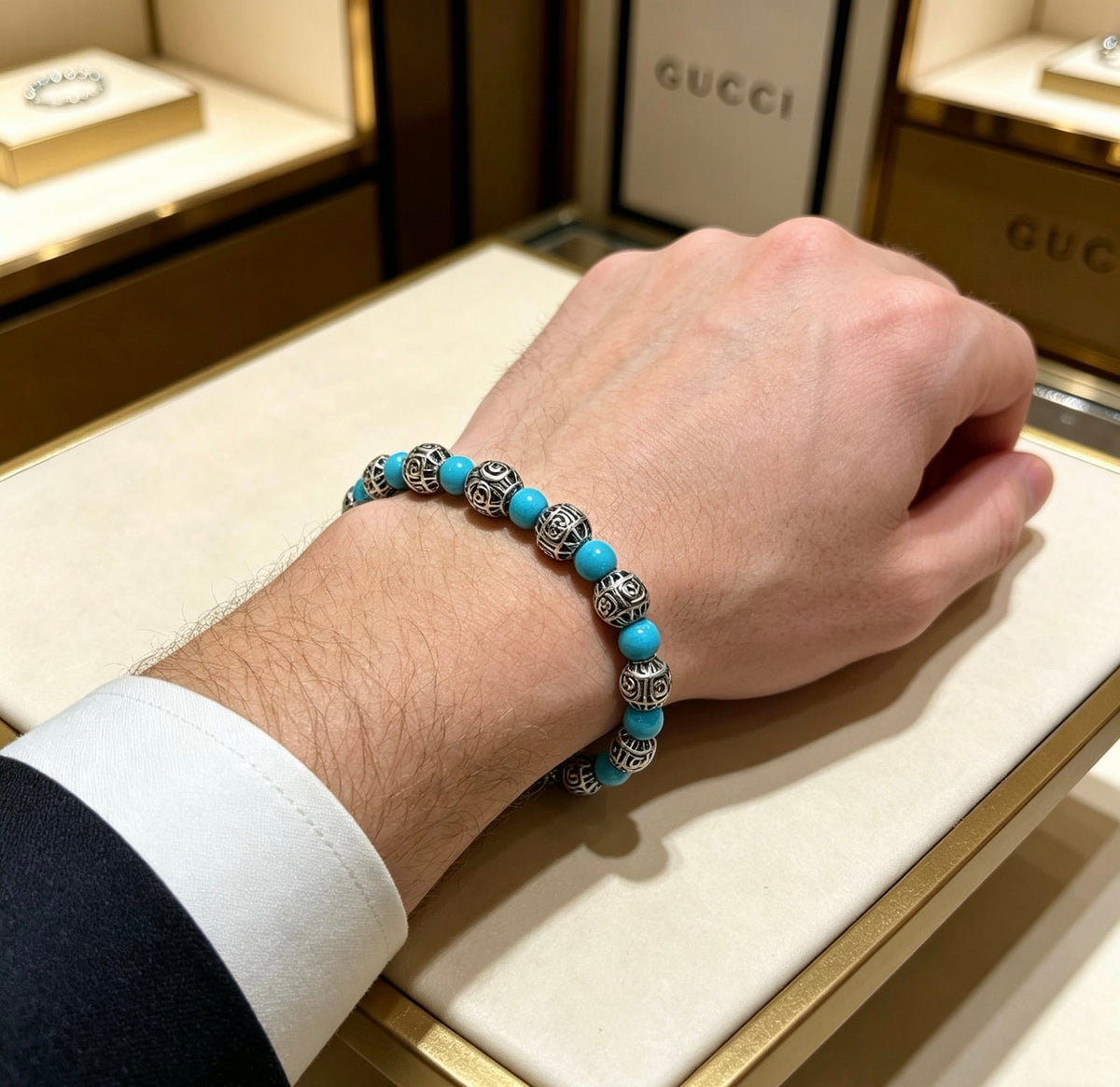 Gucci Anger Forest Black Onyx Crystal Distressed Bracelet – Style 04 - image 3