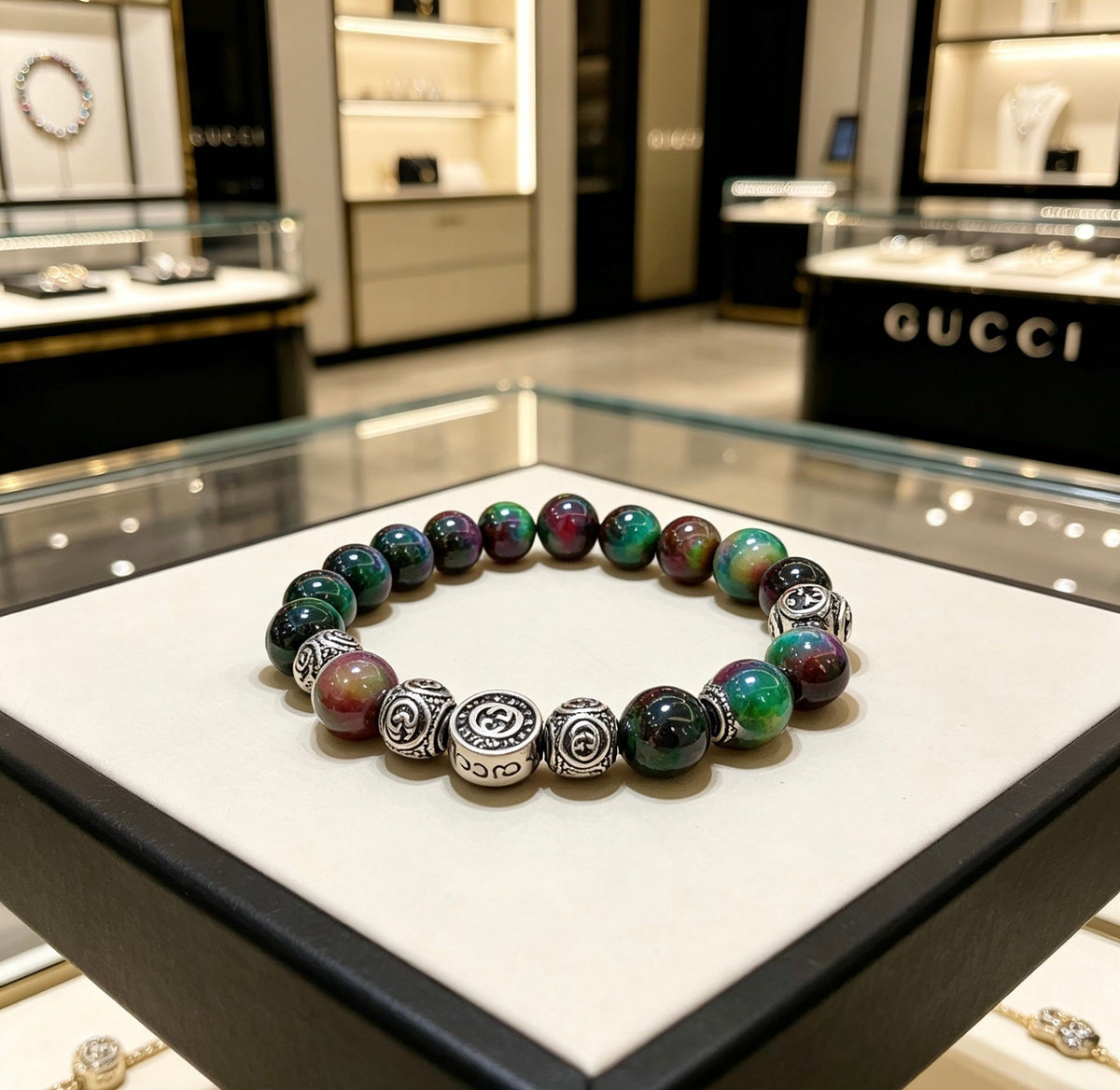 Gucci Anger Forest Black Onyx Tiger Eye Crystal Bracelet – Style 02 - image 2