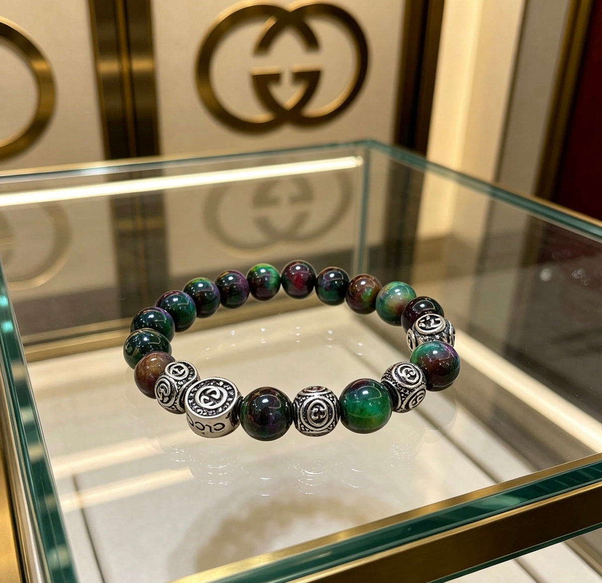 Gucci Anger Forest Black Onyx Tiger Eye Crystal Bracelet – Style 02 - image 5