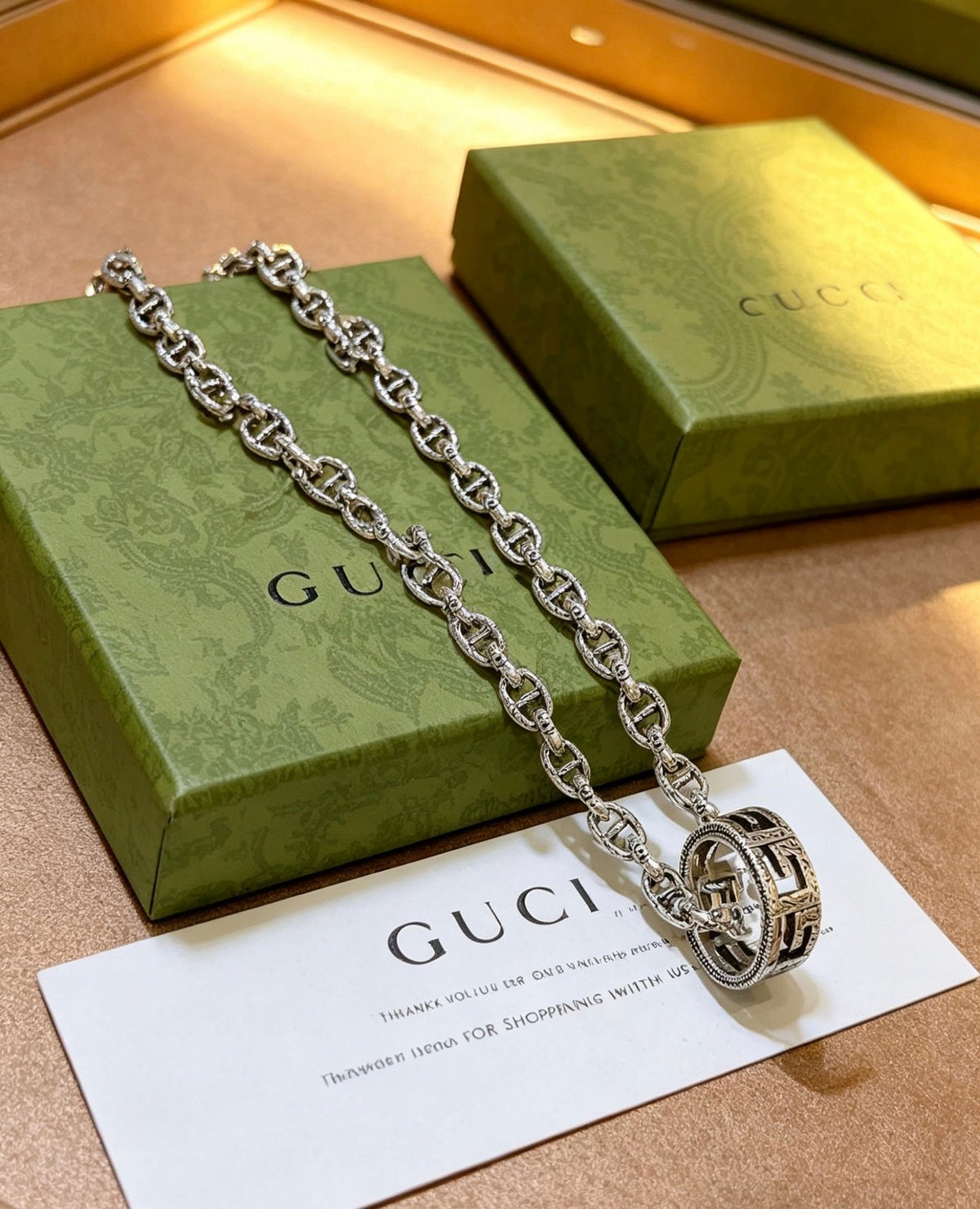 Gucci Anger Forest Chain Distressed Vintage-Inspired Necklace – Style 48 - image 4