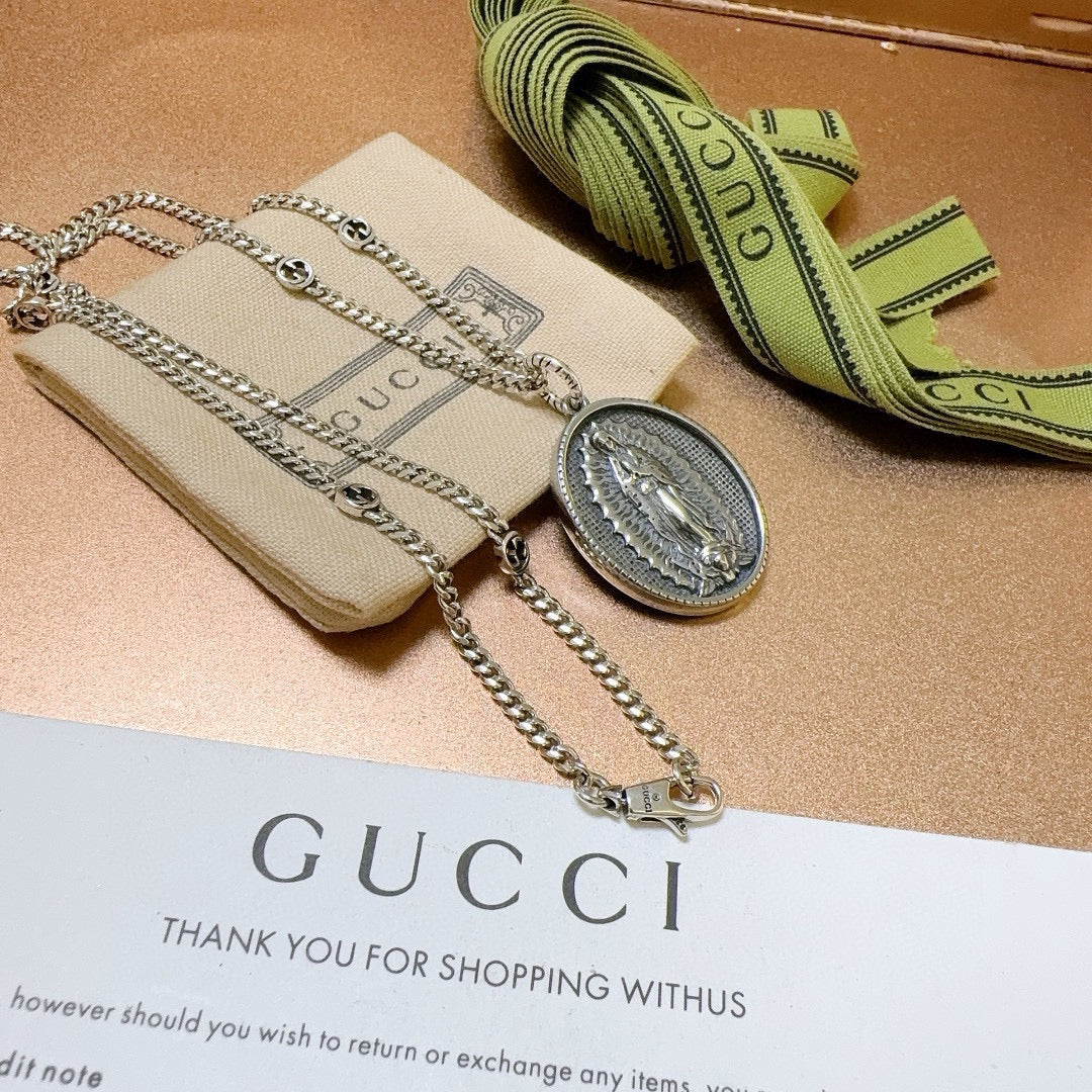 Gucci Anger Forest Chain Distressed Vintage Silver-Tone Necklace – Style 49 - image 5