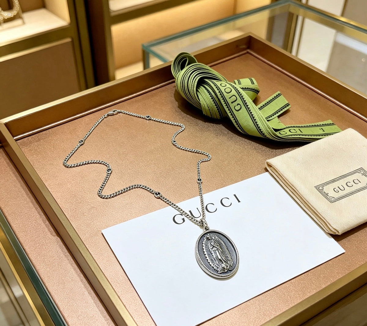 Gucci Anger Forest Chain Distressed Vintage Silver-Tone Necklace – Style 17 - image 2