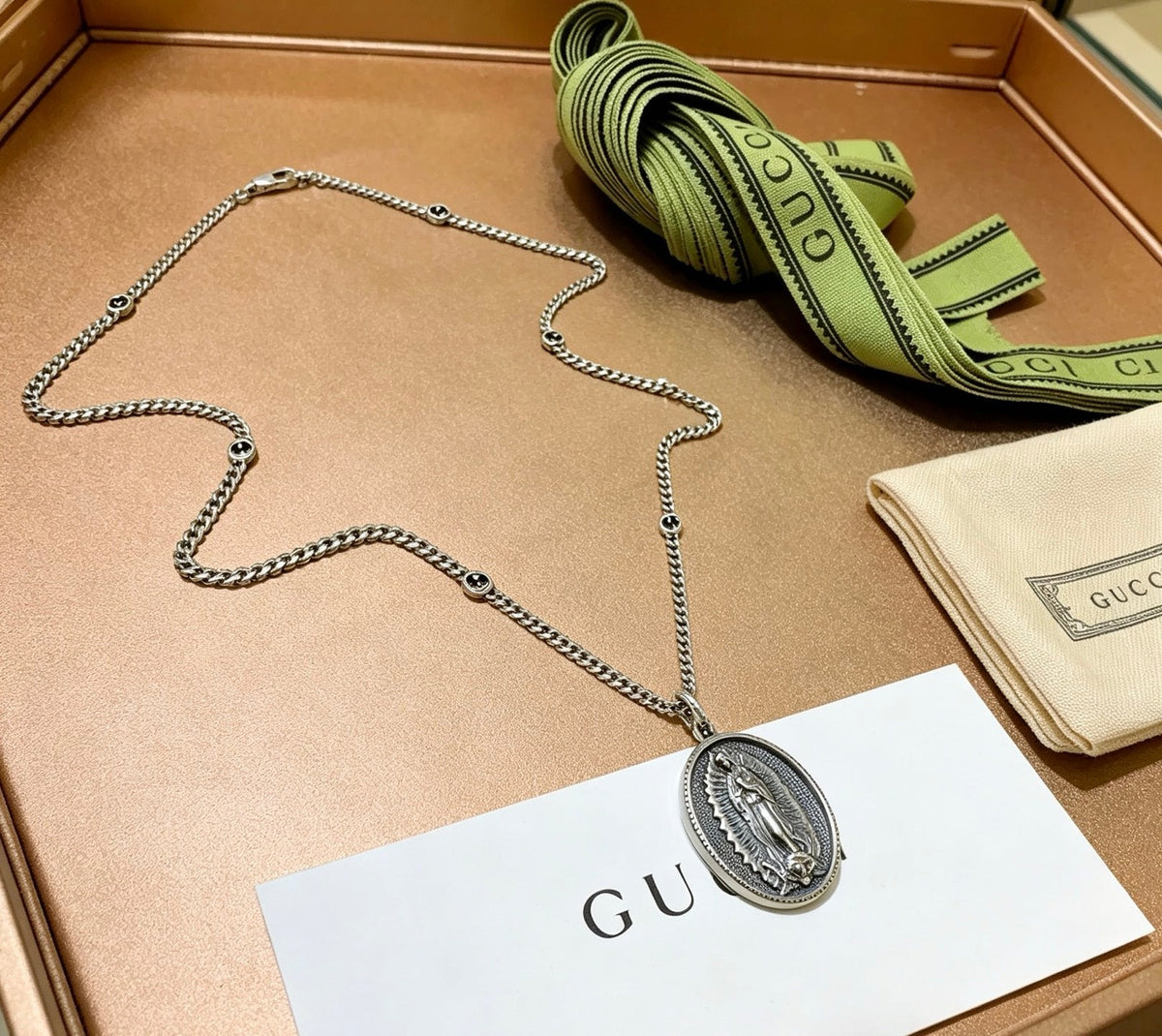 Gucci Anger Forest Chain Distressed Vintage Silver-Tone Necklace – Style 17 - image 8
