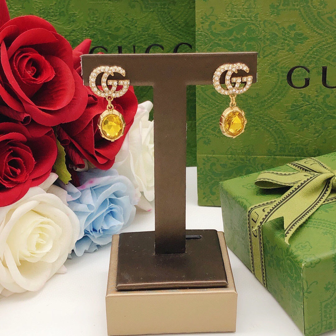 Gucci Double G Crystal Distressed Vintage-Inspired Stud Earrings – Style 02 - image 8