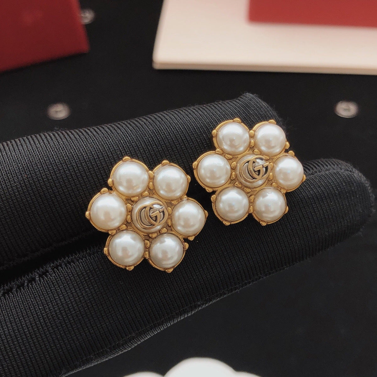 Gucci Floral Gold-Tone Stud Earrings - image 2