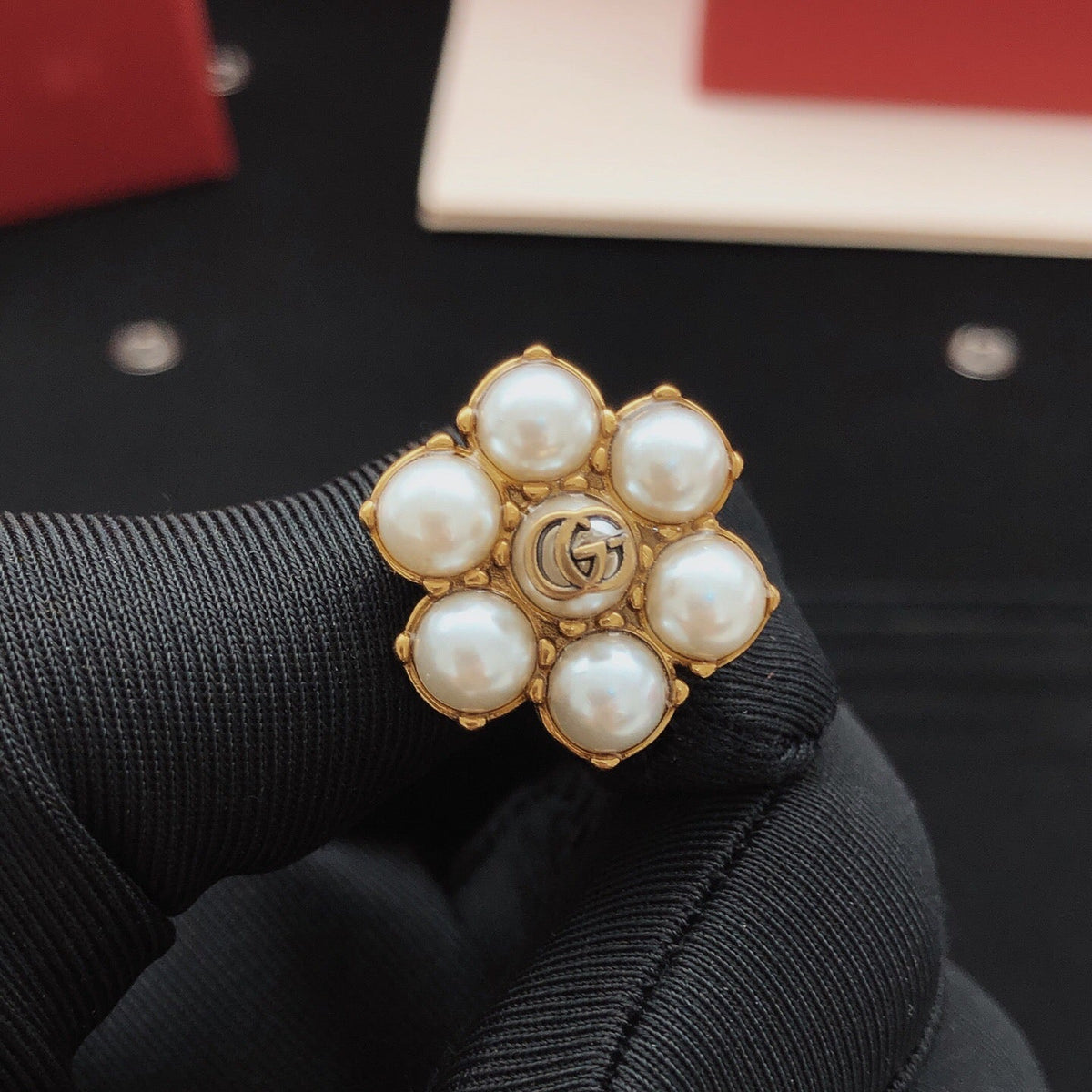 Gucci Floral Gold-Tone Stud Earrings - image 3