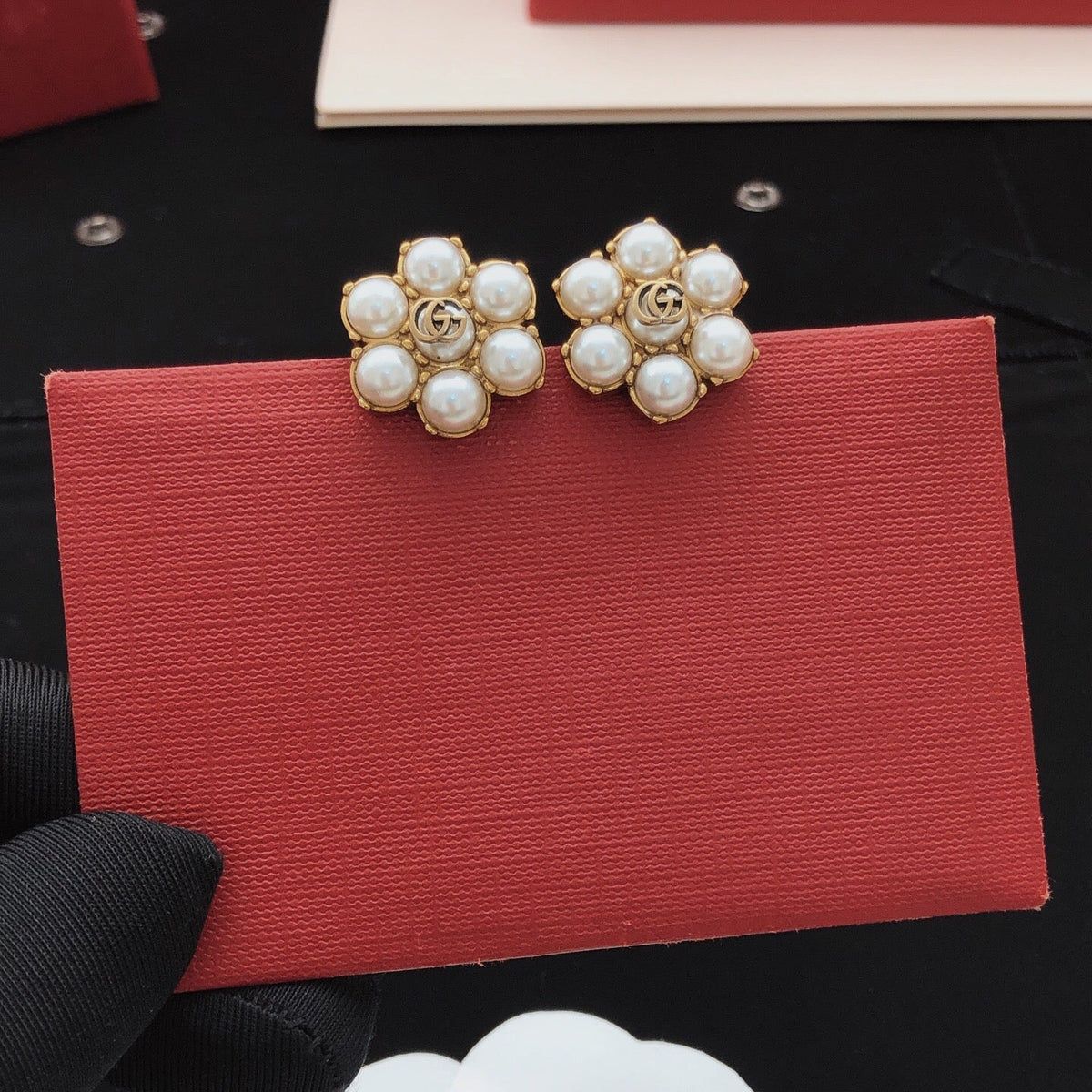 Gucci Floral Gold-Tone Stud Earrings - image 6