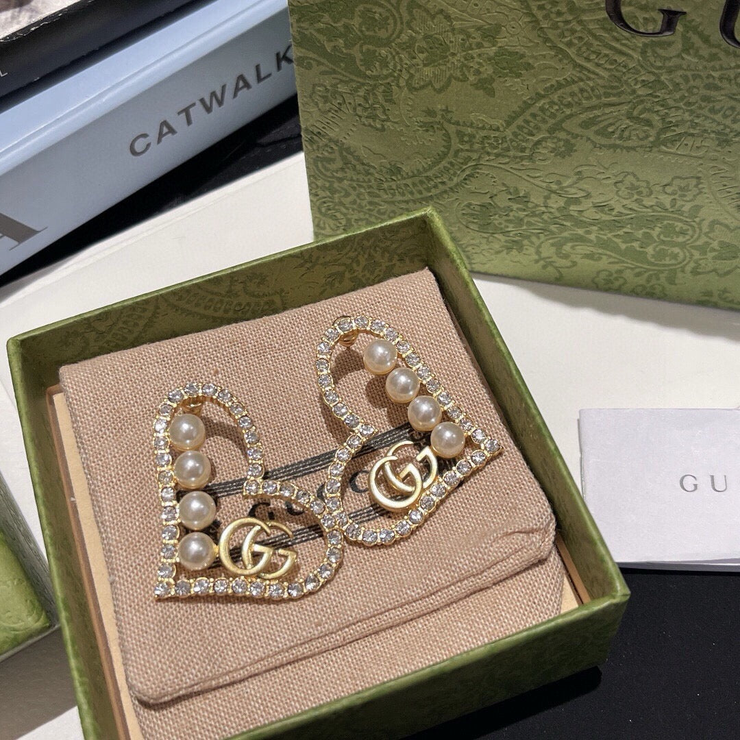 Gucci Double G Heart Stud Earrings – Style 02 - image 4