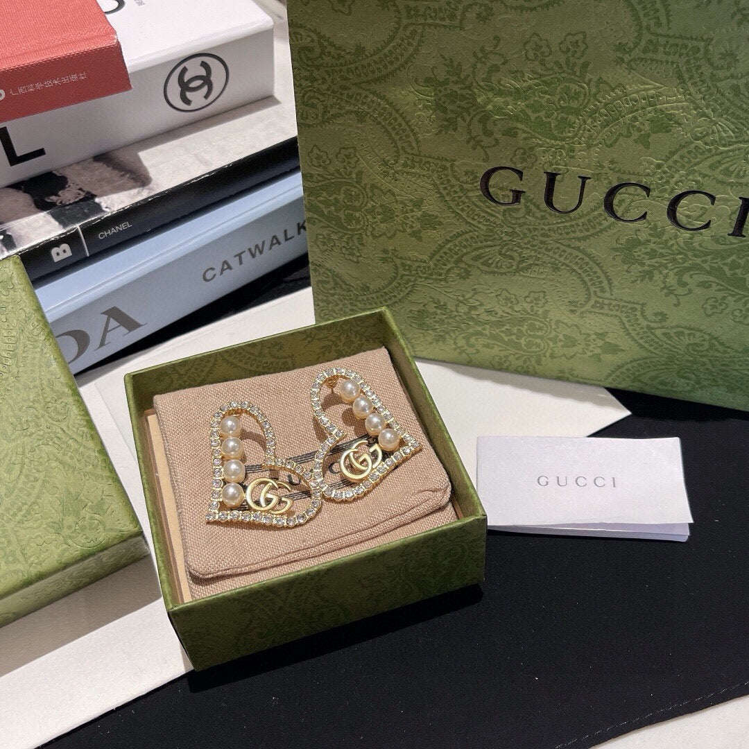 Gucci Double G Heart Stud Earrings – Style 02 - image 3