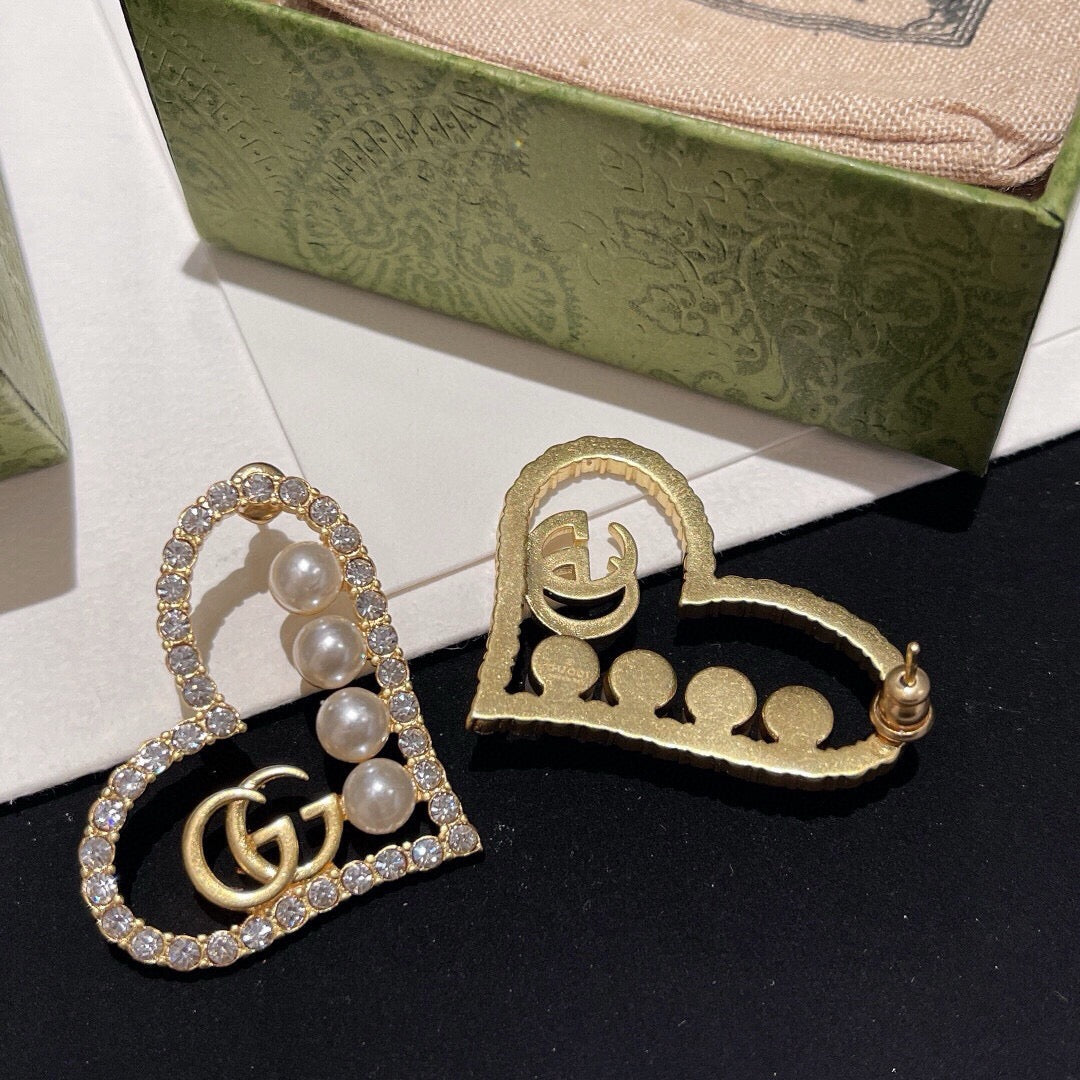 Gucci Double G Heart Stud Earrings – Style 02 - image 6