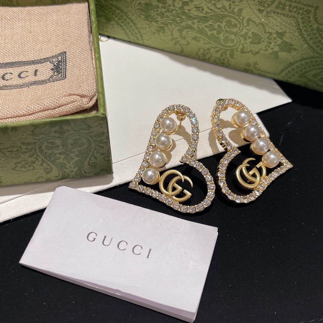 Gucci Double G Heart Stud Earrings – Style 02 - image 5