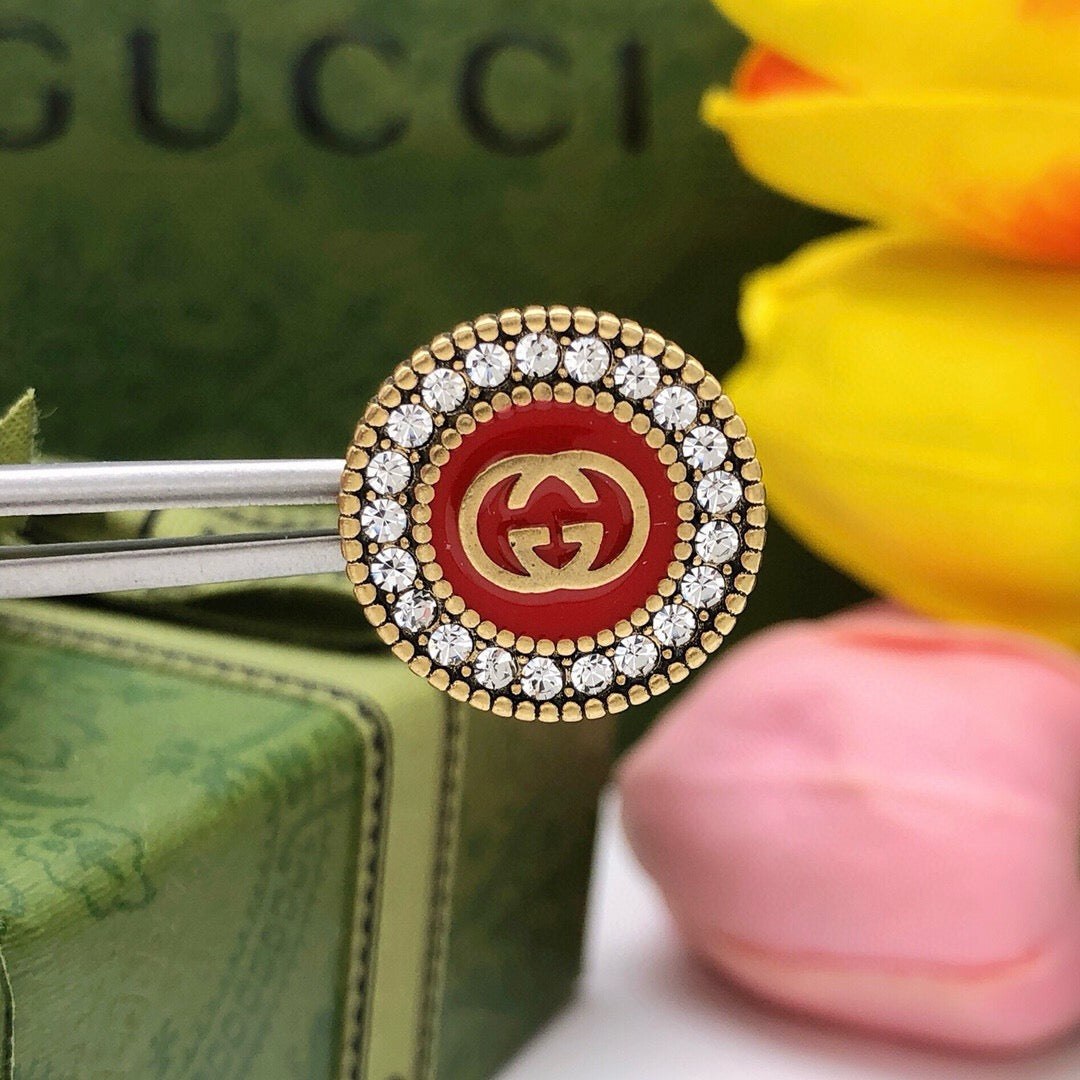 Gucci Crystal Red Stud Earrings - image 4