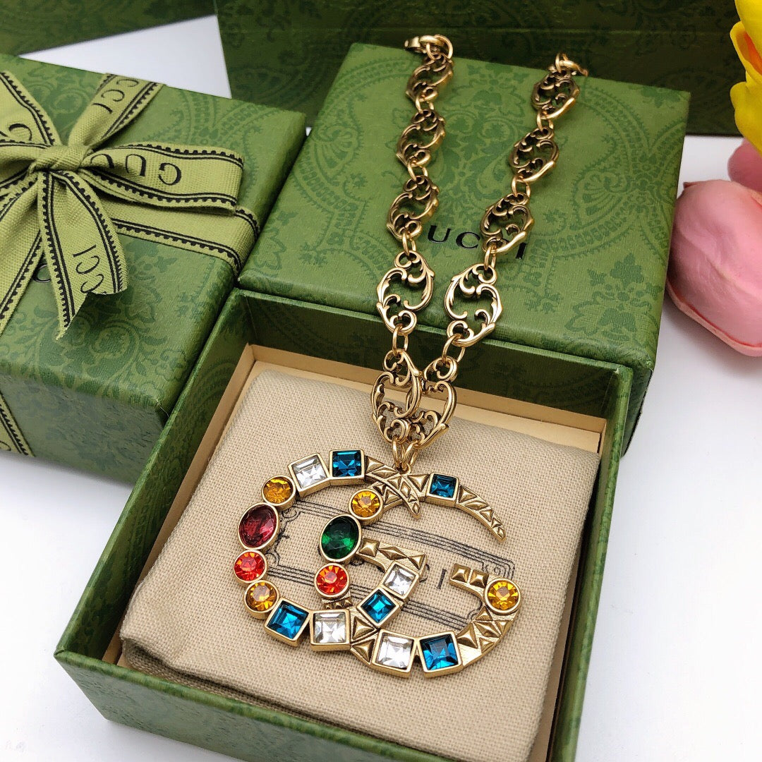 Gucci Double G Crystal Necklace – Style 03 - image 2