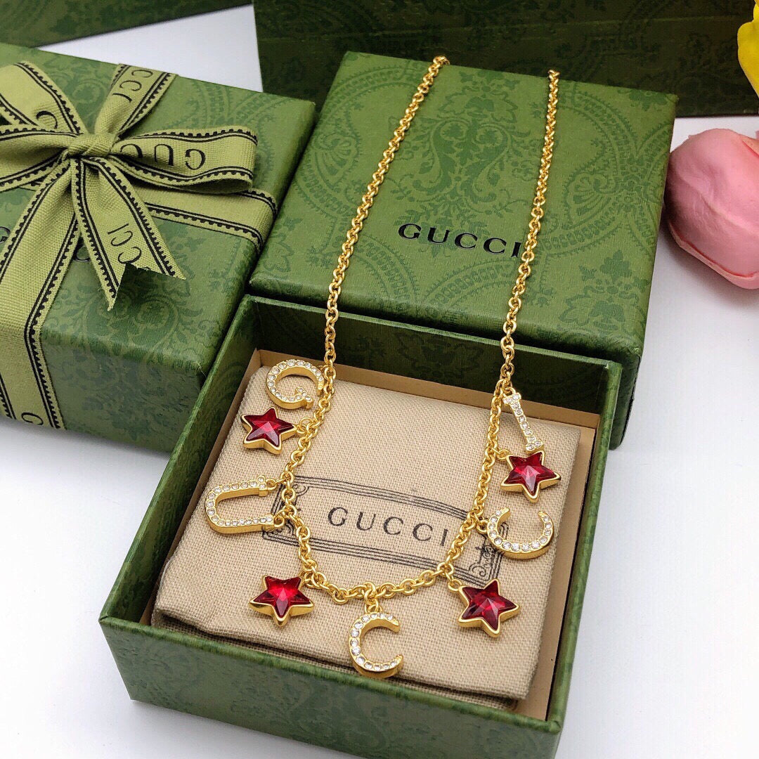 Gucci Double G Star Red Necklace - image 3