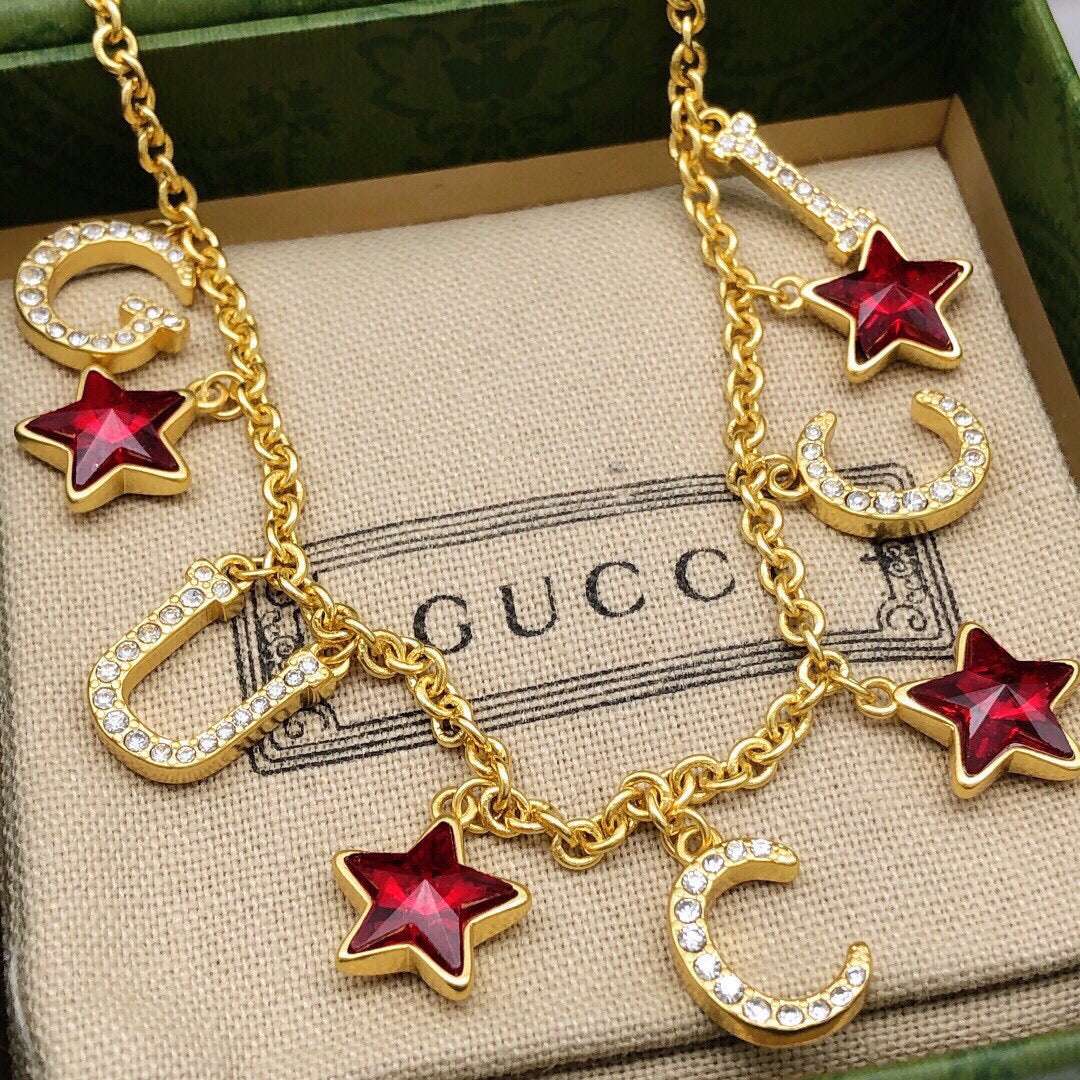 Gucci Double G Star Red Necklace - image 5