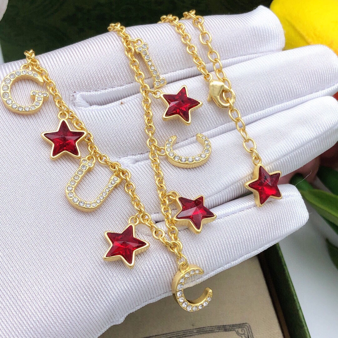 Gucci Double G Star Red Necklace - image 2