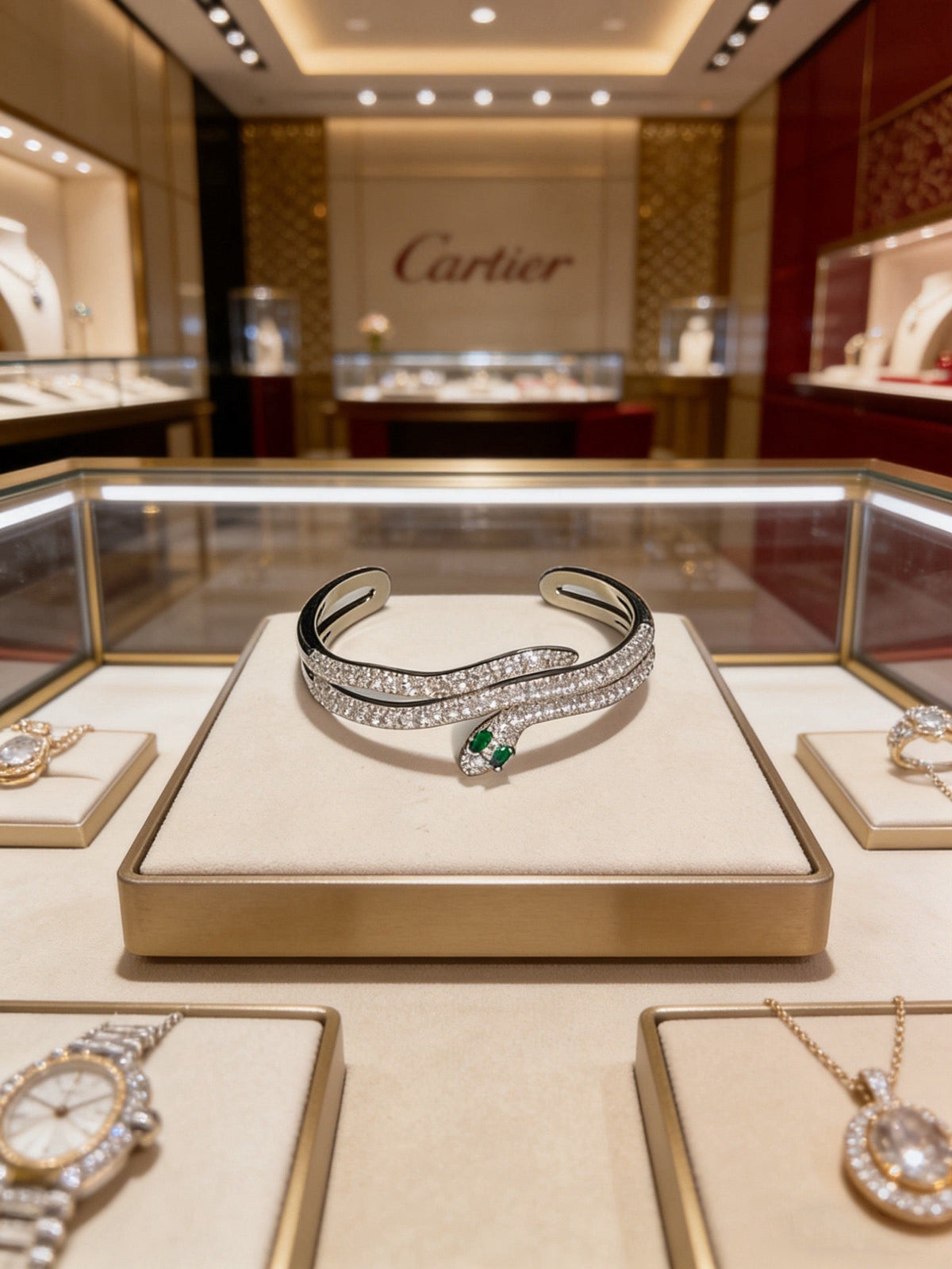 Cartier Style 241 gold-tone signature motif bracelet view 4