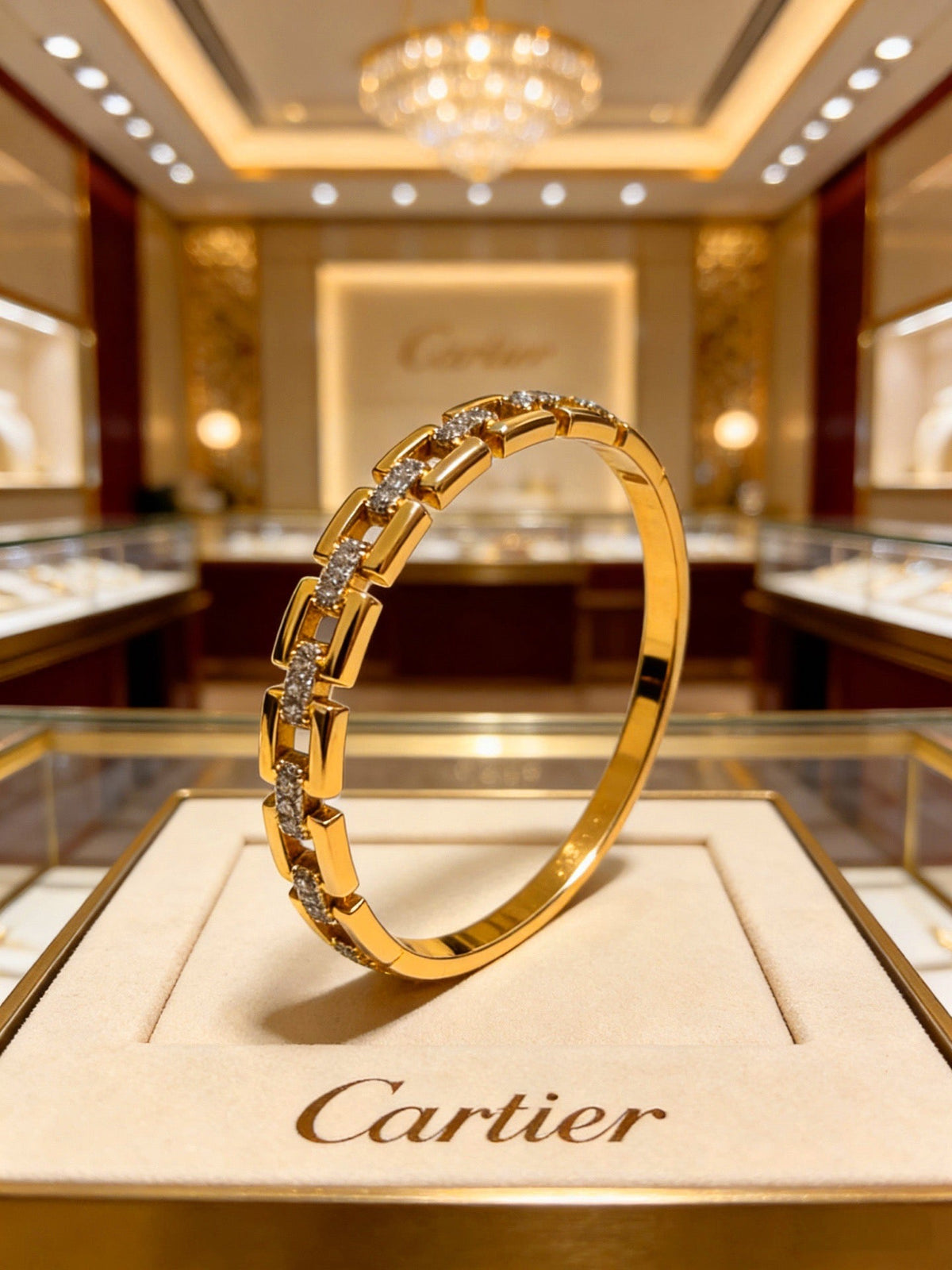 Cartier Style 240 gold-tone signature motif bracelet view 7