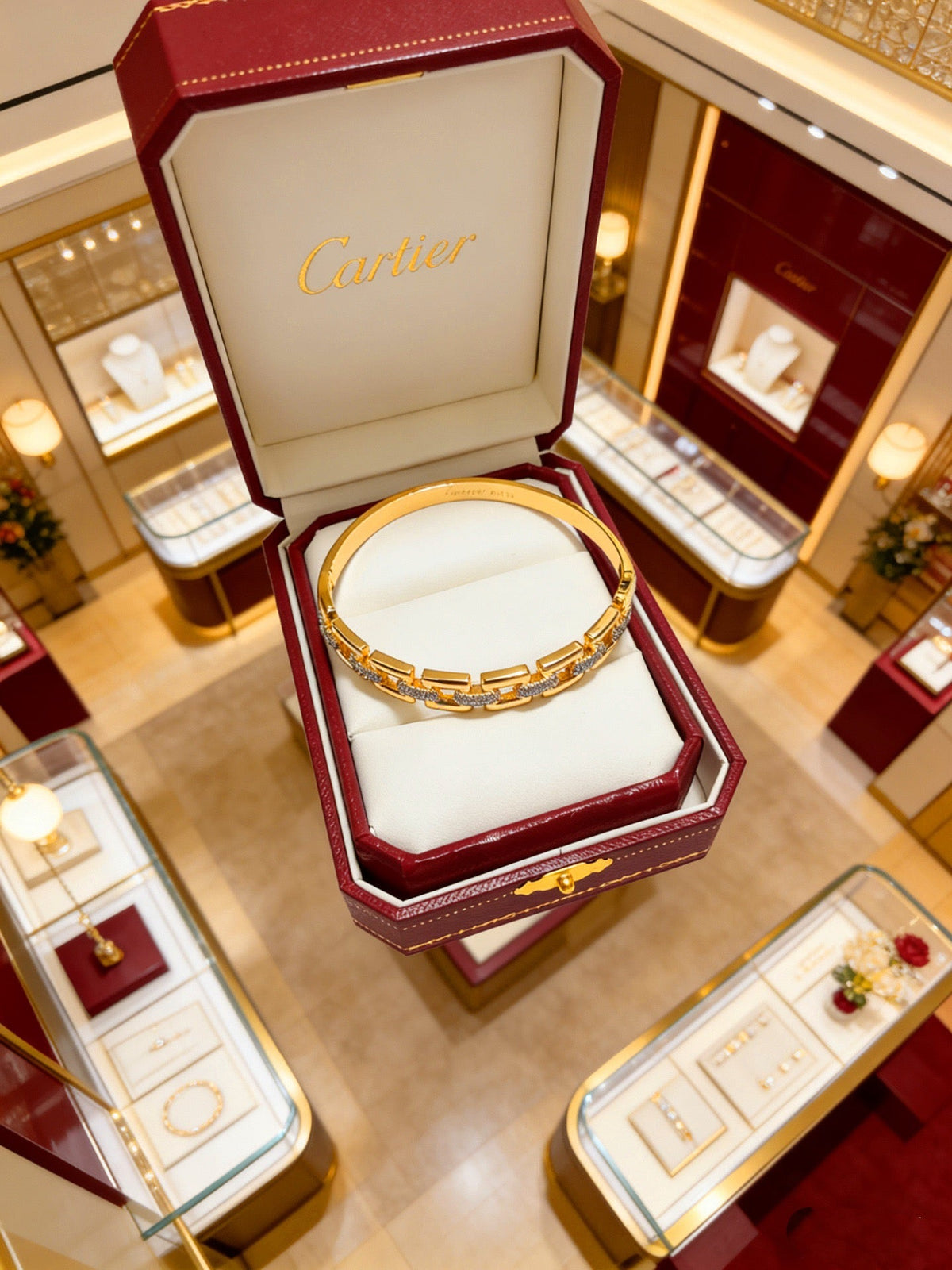 Cartier Style 240 gold-tone signature motif bracelet view 6