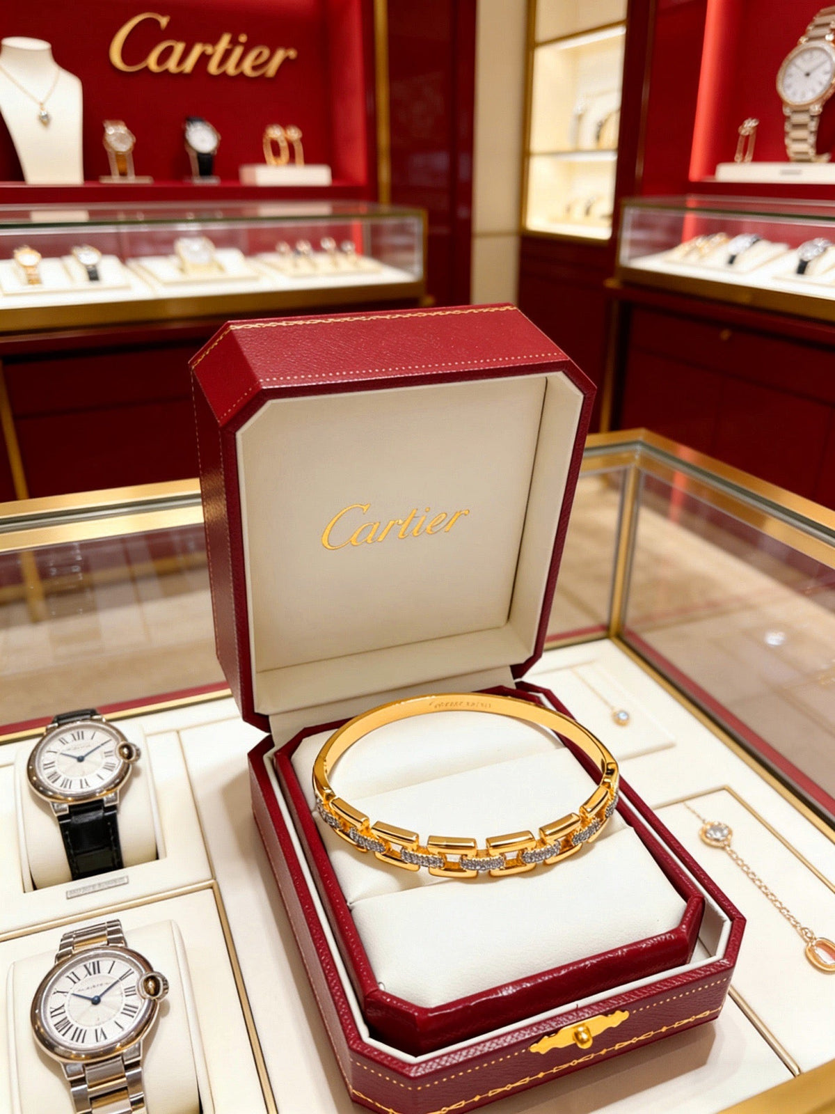 Cartier Style 240 gold-tone signature motif bracelet view 5