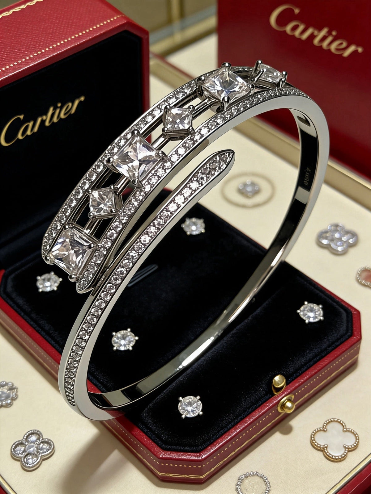 Cartier Style 237 gold-tone signature motif bracelet view 8