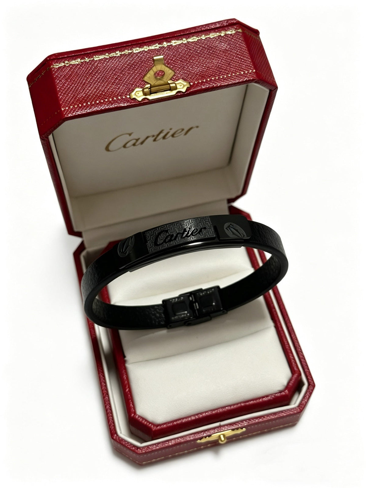Cartier Style 228 gold-tone leather strap bracelet view 4