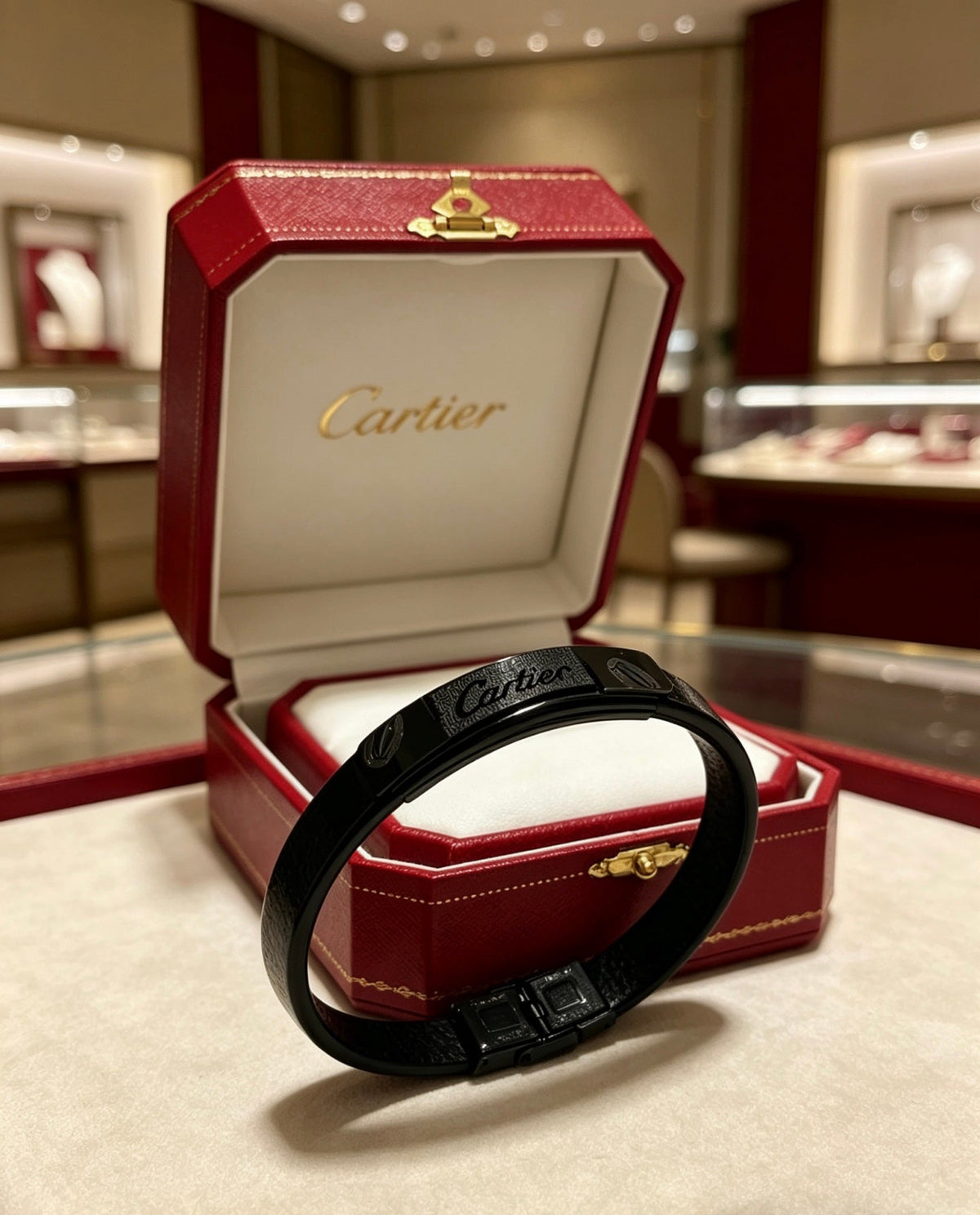 Cartier Style 228 gold-tone leather strap bracelet view 9