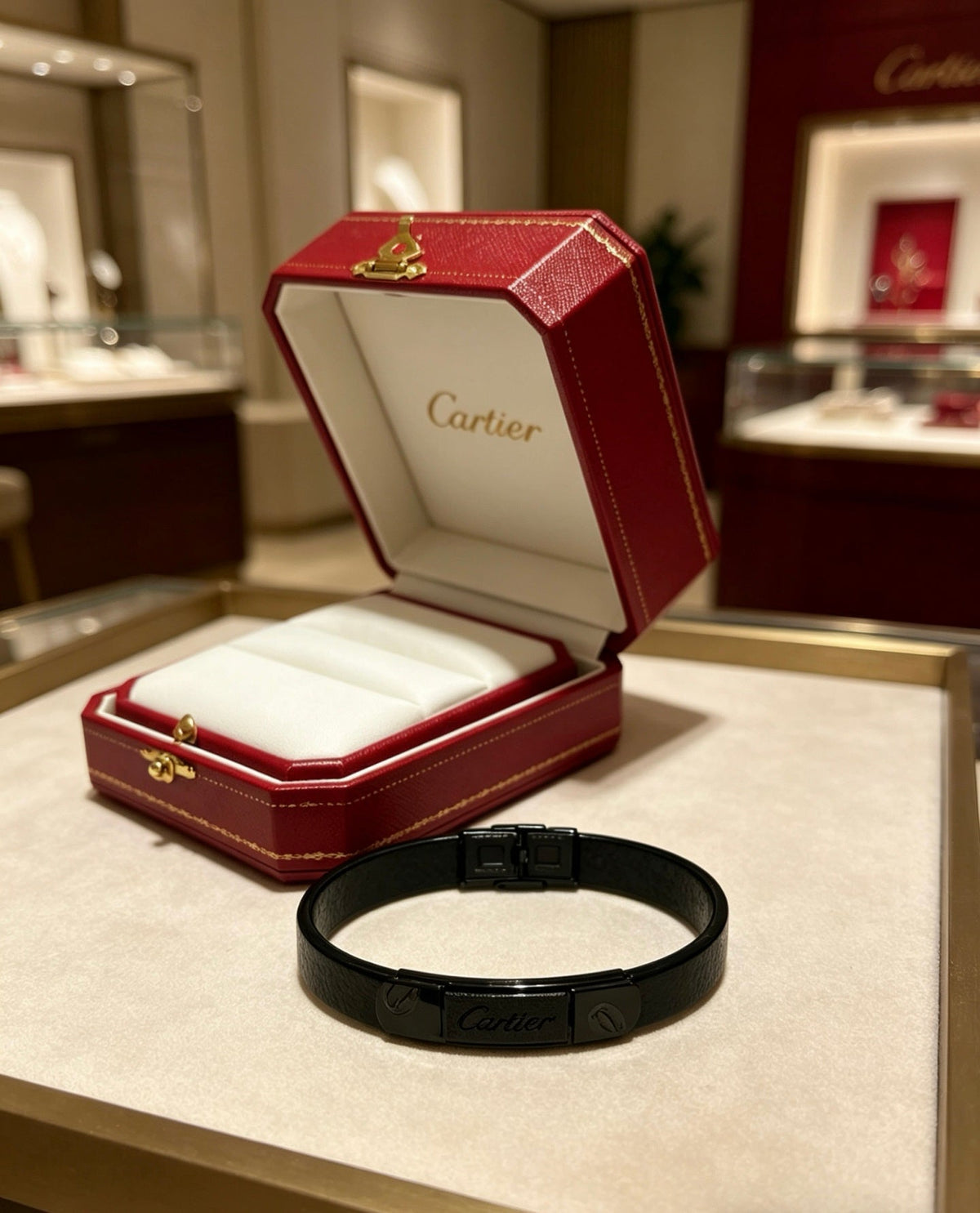 Cartier Style 228 gold-tone leather strap bracelet view 10