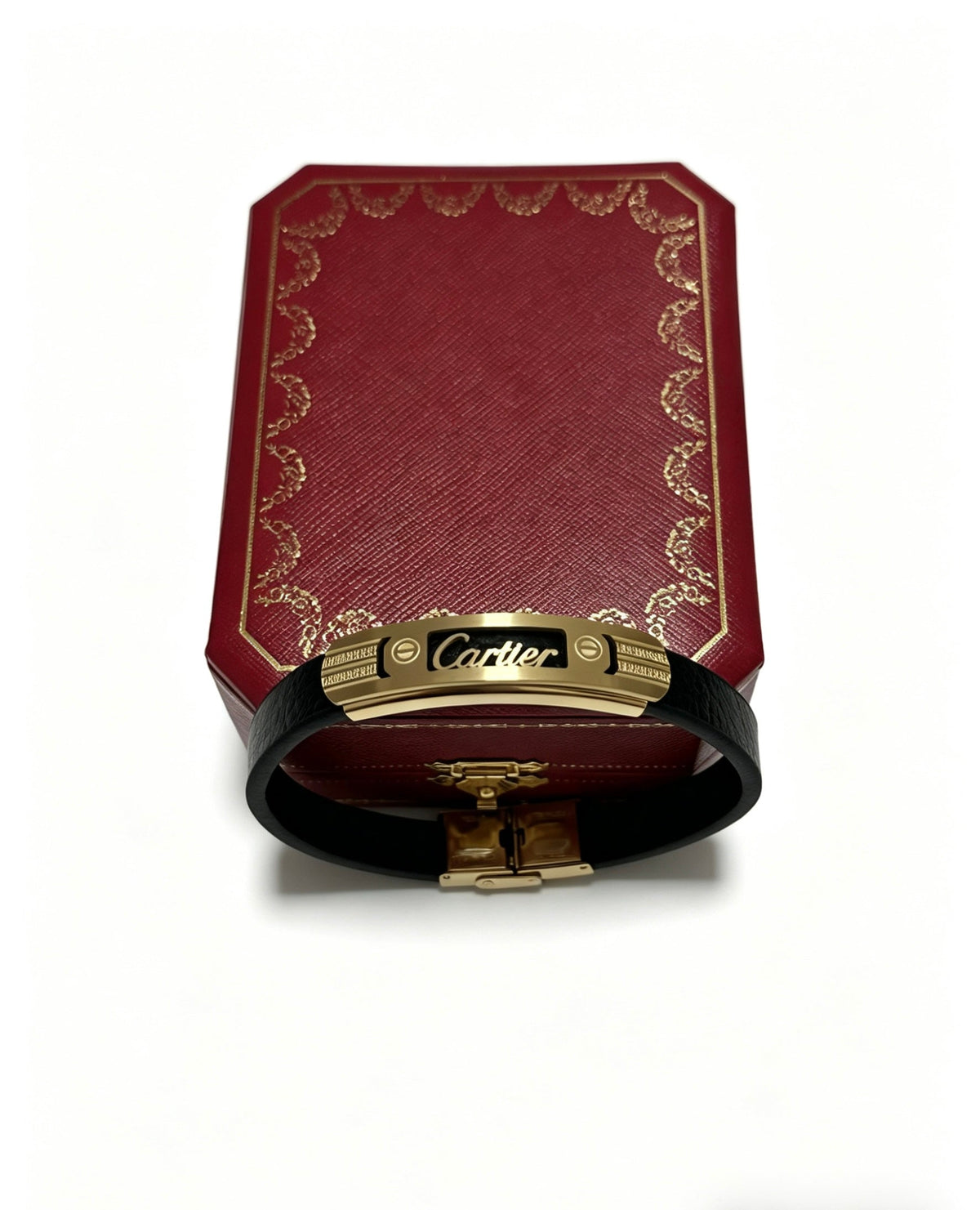 Cartier Style 226 gold-tone leather strap bracelet view 2