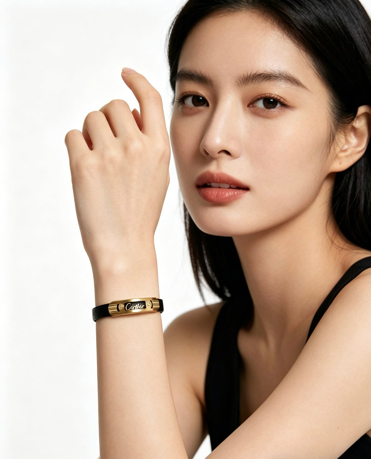Cartier Style 226 gold-tone leather strap bracelet view 6