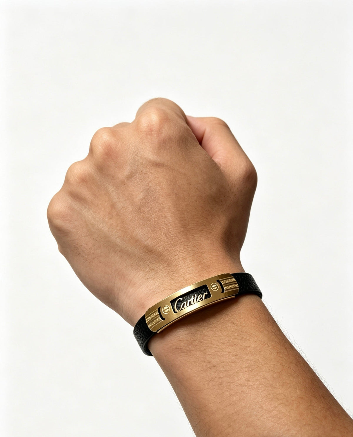 Cartier Style 226 gold-tone leather strap bracelet view 7
