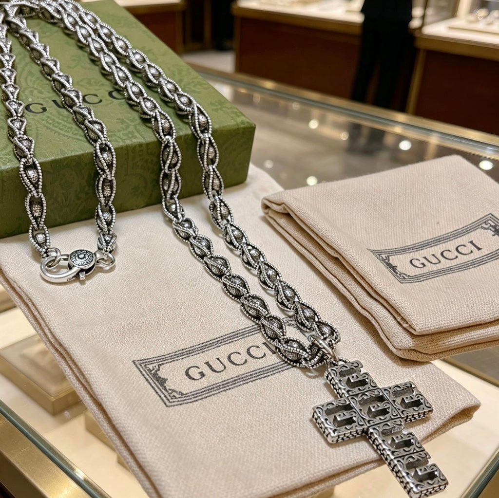 Gucci Anger Forest Cross Chain Distressed Necklace – Style 02 - image 7