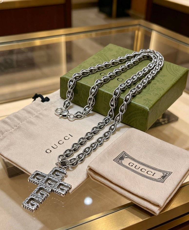 Gucci Anger Forest Cross Chain Distressed Necklace – Style 02 - image 5