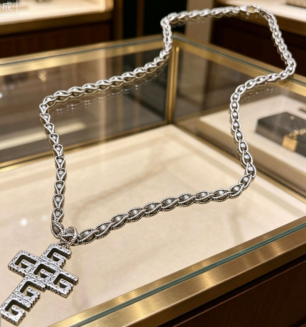 Gucci Anger Forest Cross Chain Distressed Necklace - image 2